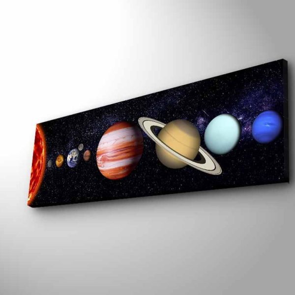 Obraz s LED osvětlením PLANETY 30 x 90 cm