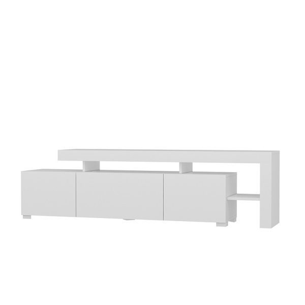 TV stolík Beliz s LED osvetlením biely