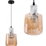 Závěsná lampa LA BELLE II růžová/mramor