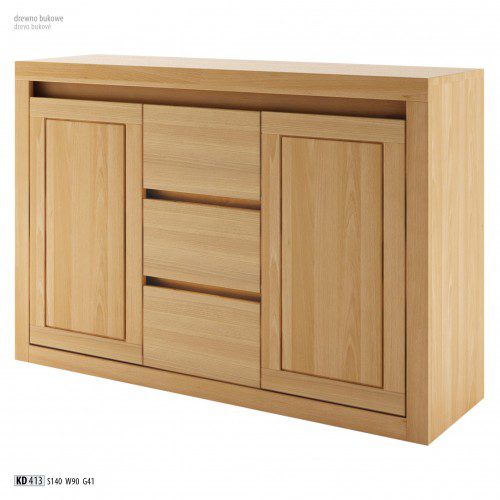Drewmax Komoda - masív KD413 / buk Morenie: Gray Drewmax Komoda - masív KD413 / buk Morenie: Gray