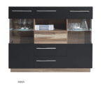 Meblar  Komoda MONSUN MN5 Farba: Orech batimore/biely lux