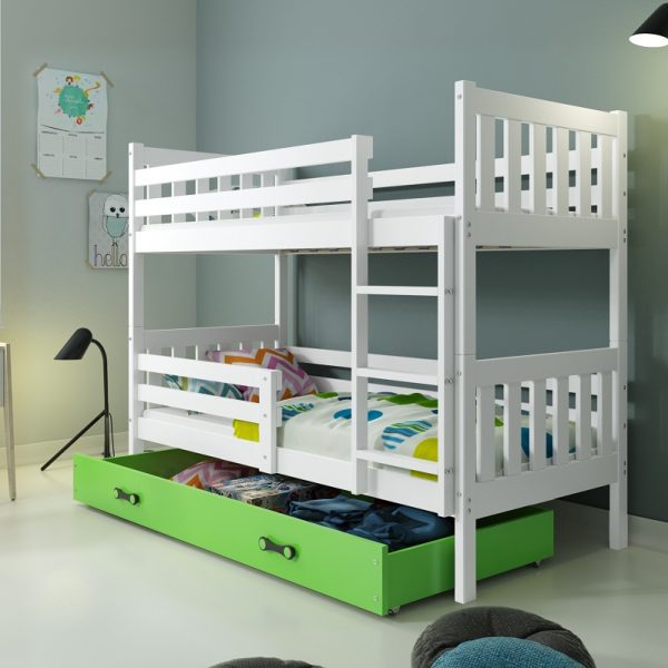 BMS Poschodová detská posteľ CARINO | 80 x 190 cm Farba: Borovica / biela
