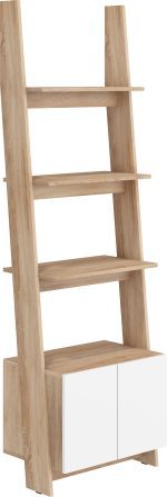 WIP Regál RACK 04 | 60-1D Farba: Biela / čierny lesk – Obrázok 2