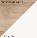 ARTBm Skriňa MAX 05 Farba: Biela / čierny lesk – Obrázok 2