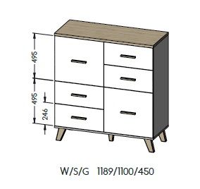 ArtCam Komoda LOTTA 2D4S | 110 cm