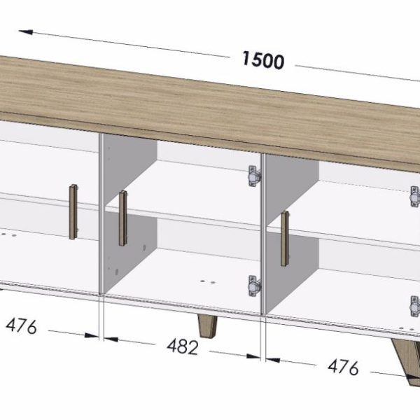 ArtCam Komoda LOTTA 3D | 150cm