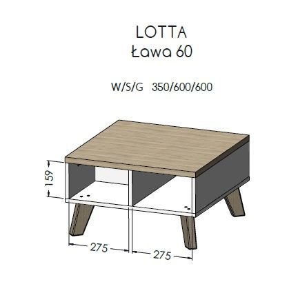 ArtCam Konferenčný stolík LOTTA | 60cm