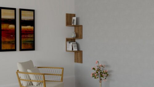 Nástenná polica Zikzak hnedá Nástenná polica Zikzak hnedá