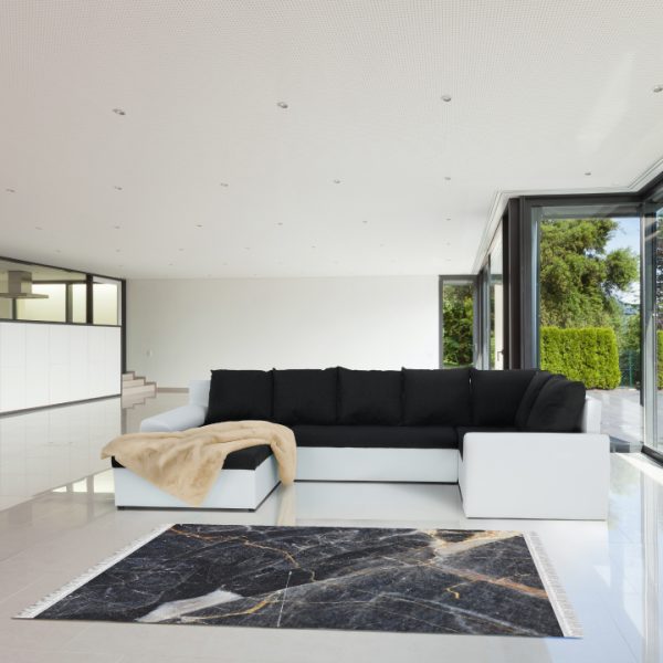 Tempo Kondela Koberec RENOX TYP 1 80x200 | vzor čierny mramor