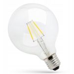 LED kulatá žárovka GLOB 4W E27 COG CLEAR teplá bílá