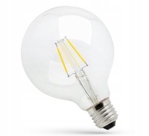LED kulatá žárovka GLOB 4W E27 COG CLEAR teplá bílá