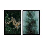 Súprava nástenných obrazov Colops 36x51 cm 2 ks zelená