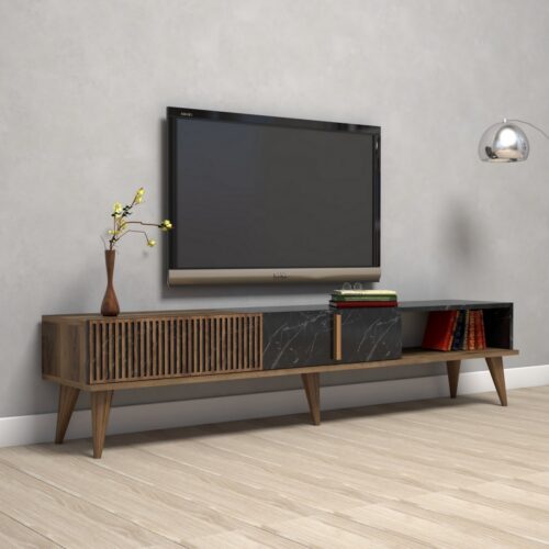 TV stolík Milan 180 cm orech/čierny mramor TV stolík Milan 180 cm orech/čierny mramor