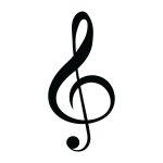 Nástenná dekorácia Treble Clef čierna