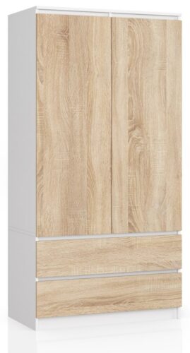 Šatníková skriňa Star 90 cm biela/dub sonoma Šatníková skriňa Star 90 cm biela/dub sonoma