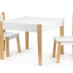 Detský stolík s 2 stoličkami Ecotoys Patrys biely