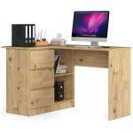 Rohový písací stôl B16 124 cm dub artisan ľavý