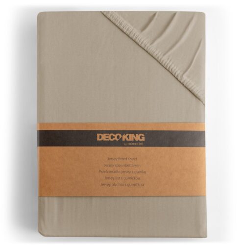 Bavlnené jersey prestieradlo s gumou DecoKing Amber cappuccino Bavlnené jersey prestieradlo s gumou DecoKing Amber cappuccino