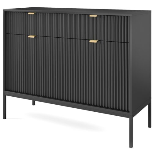 Komoda Nova 104 cm se zásuvkami černá/černý rám Komoda Nova 104 cm se zásuvkami černá/černý rám