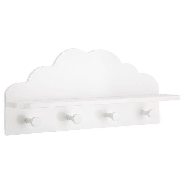 Nástenný vešiak s policou Cloud biely