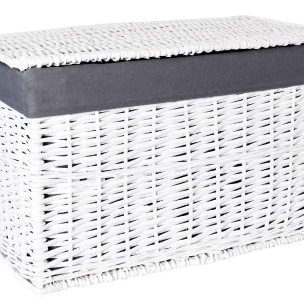 Prútený kôš 105 L biely/šedý