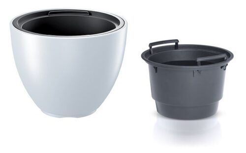 Plastový kvetináč s vložkou HEOS II biely Plastový kvetináč s vložkou HEOS II biely