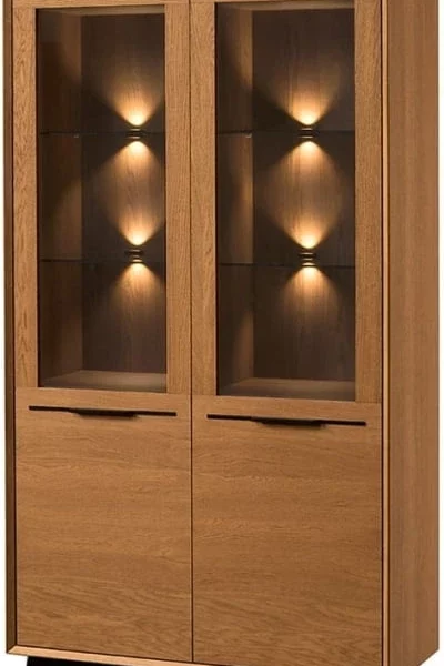 Vitrína Lazure 12 s LED osvětlením 95 cm dub Rustikal karamelový