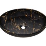ArtCom Keramické umývadlo MONA MB12 | čierny mat/zlatá 52 cm