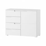 CELENE komoda 5 biela/biely lesk
