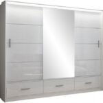 MARSEILLE 250 šatníková skriňa biely lesk 255cm