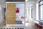 Šatníková skriňa KAMEL 1 biela/ dub artisan