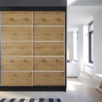 Šatníková skriňa KAMEL 4 čierna/ dub artisan