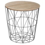 Odkladací stolík KUMI 40 cm černý/dub přírodní