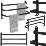 Vešiak na uteráky SPRINGOS HA5174 - čierny – Obrázok 2