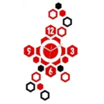 3D nalepovacie hodiny Hexagon červeno-čierne