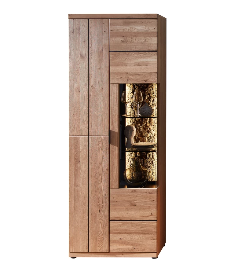 Vitrína Napoli 01 s LED 75 cm z masivu dub Bianco Vitrína Napoli 01 s LED 75 cm z masivu dub Bianco