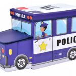 Dětský skládací úložný box Bus modrý