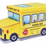 Dětský skládací úložný box Bus žlutý