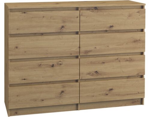 Komoda Malwa 120 cm hnedá – 8 poličiek Komoda Malwa 120 cm hnedá – 8 poličiek