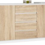 Komoda Tove K 160 cm biela/dub sonoma