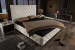 LuxD Dizajnová posteľ Laney Chesterfield 180 x 200 cm prírodná