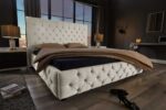 LuxD Dizajnová posteľ Laney Chesterfield 180 x 200 cm prírodná – Obrázok 3