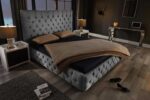 LuxD Dizajnová posteľ Laney Chesterfield 180 x 200 cm sivá