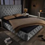 LuxD Dizajnová posteľ Laney Chesterfield 180 x 200 cm sivá