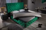 LuxD Dizajnová posteľ Laney Chesterfield 180 x 200 cm zelený zamat – Obrázok 2