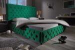 LuxD Dizajnová posteľ Laney Chesterfield 180 x 200 cm zelený zamat – Obrázok 3