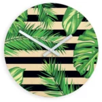 Nástenné hodiny Tropical čierno-zelené