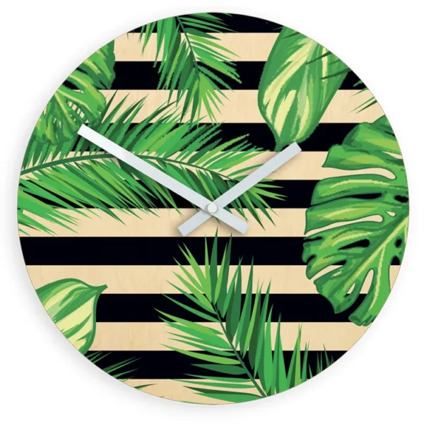 Nástenné hodiny Tropical čierno-zelené