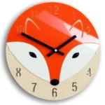 Dětské nástěnné hodiny Liška 30 cm oranžové