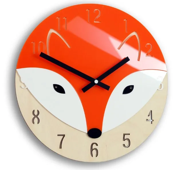 Dětské nástěnné hodiny Liška 30 cm oranžové Dětské nástěnné hodiny Liška 30 cm oranžové